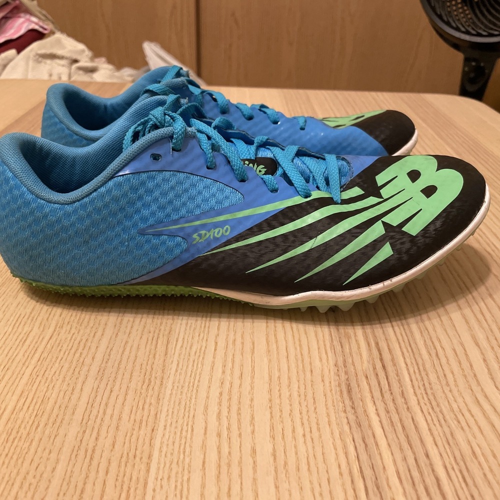 New Balance Men's Track Racing Distance Flats Shoes Blue‎ Green Size 10 SD100v4